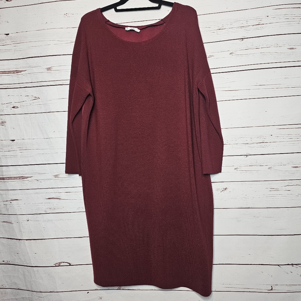 Vince Mixed Media Wool Sweater Dress